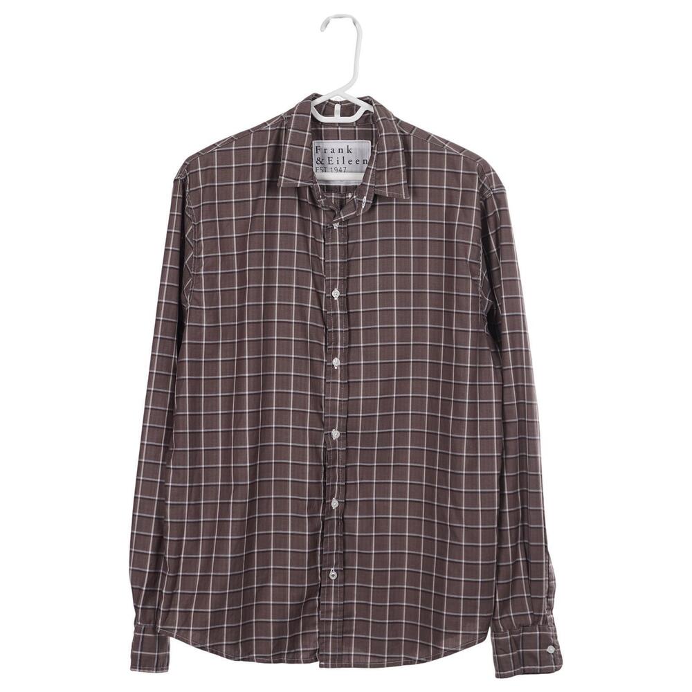 Frank & Eileen Paul Shirt Men M Brown Plaid Cotton Long Sleeve Button Up
